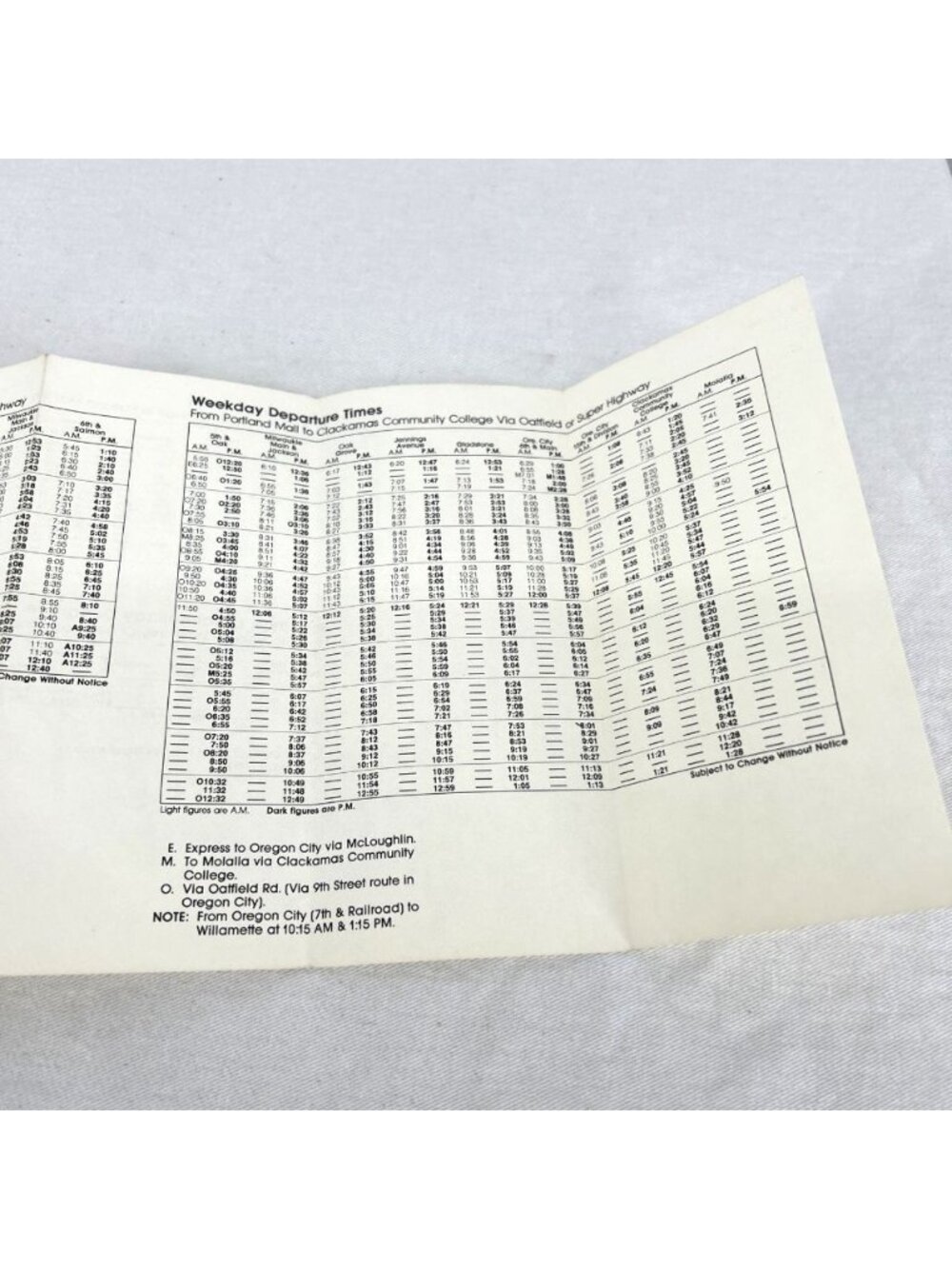 Tri Met Bus Schedule Map Portland OR Metro Bus Line 33 Oregon City 1980 - Picture 5 of 7